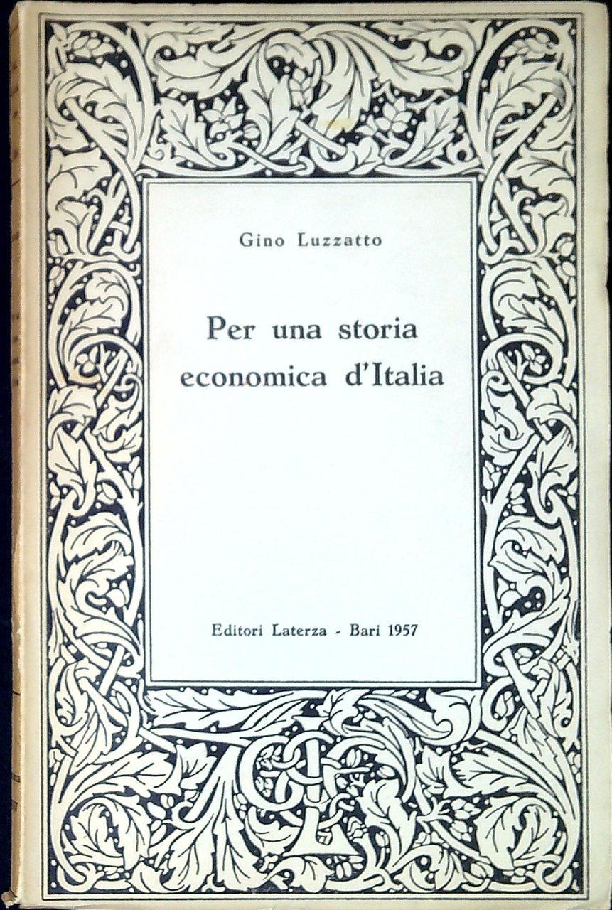 Per una storia economica d'Italia : progressi e lacune