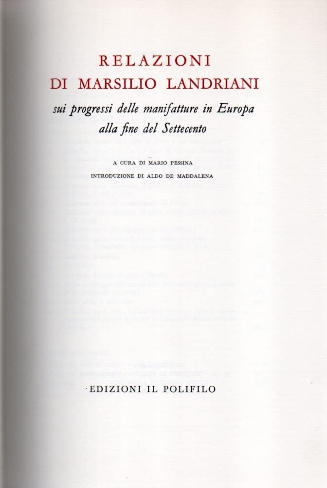 Relazioni sui progressi delle manifatture in Europa alla fine del …