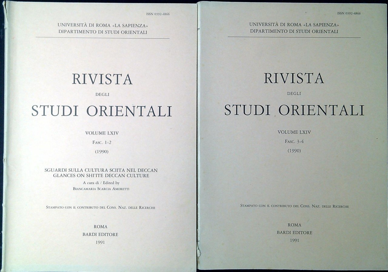 Rivista degli Studi orientali. Volume 64 Fasc-1-4 1990