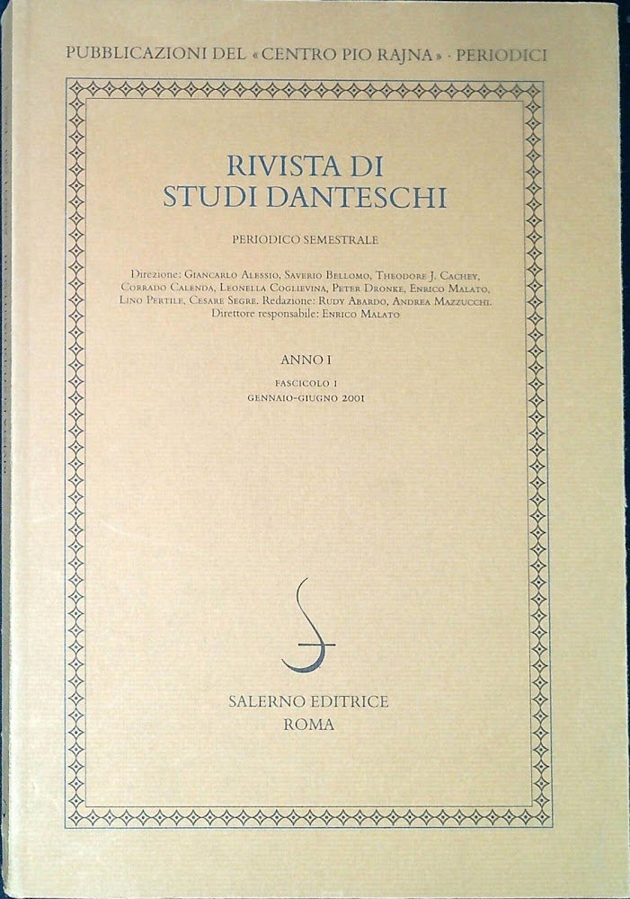 Rivista di studi danteschi. Anno I Fascicolo 1
