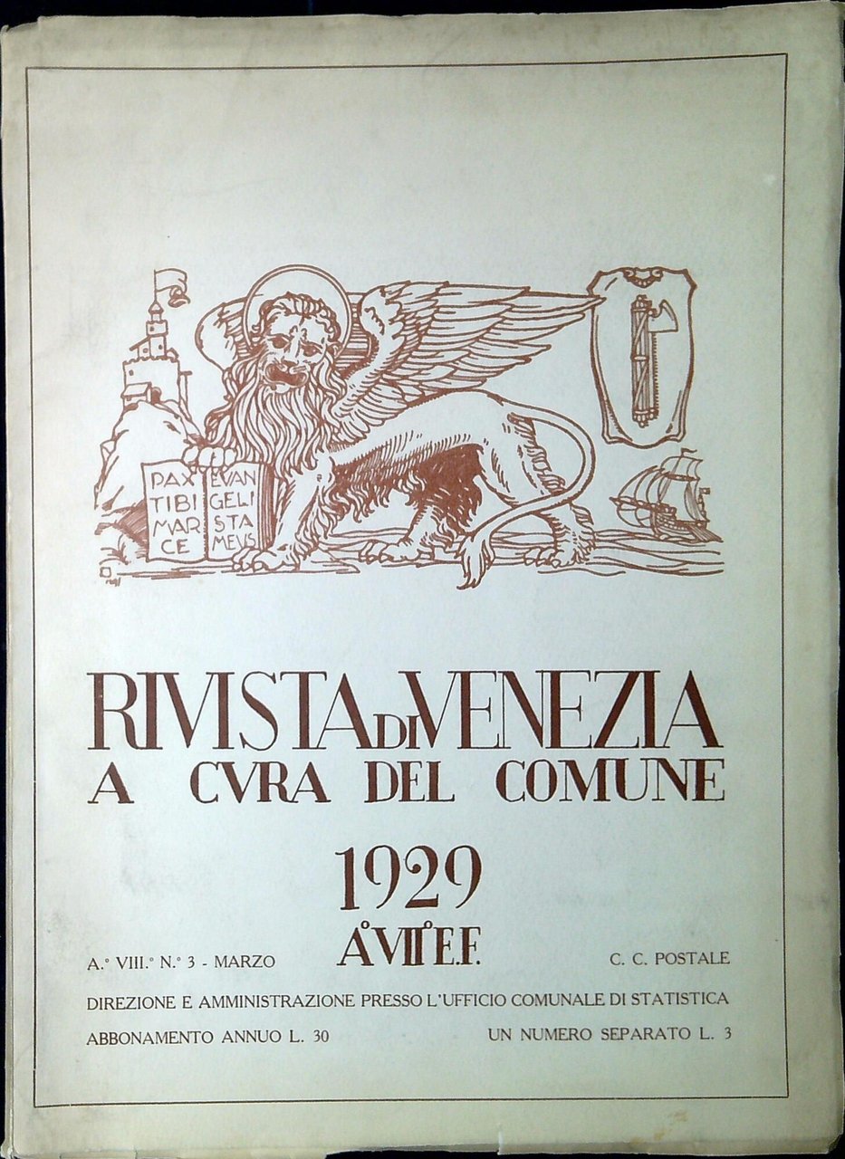 Rivista mensile della città di Venezia n.3 1929 | Immagine principale