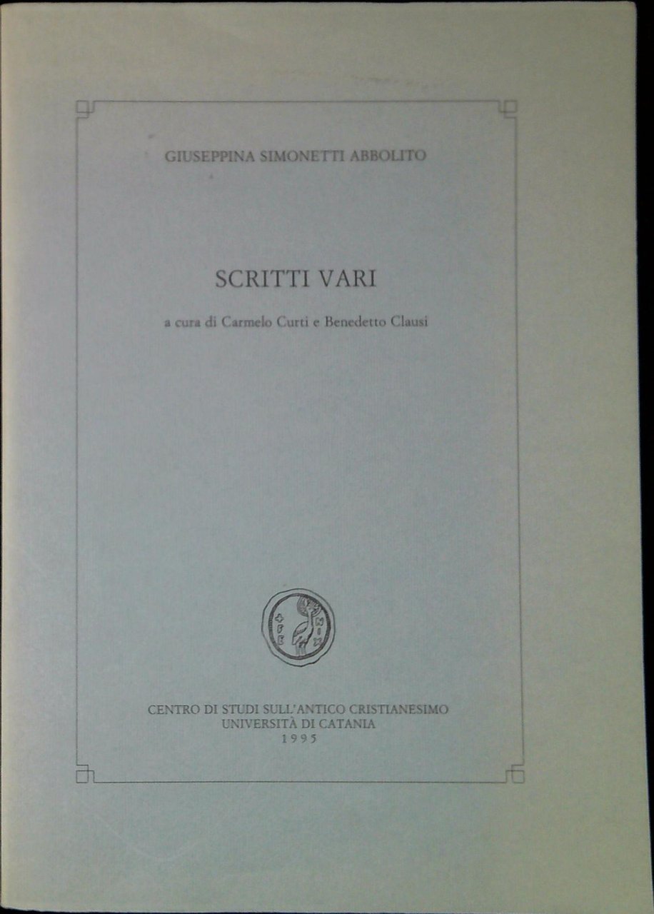 Scritti vari | Immagine principale