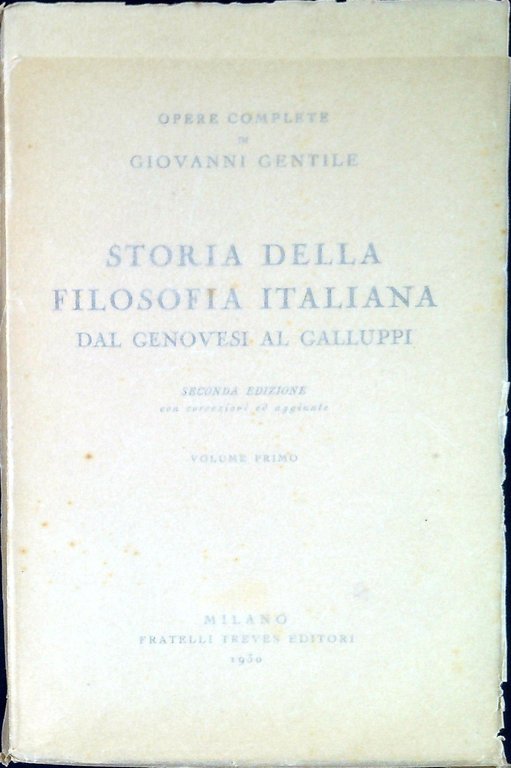 Storia della filosofia italiana dal Genovesi al Galluppi 2 volumi