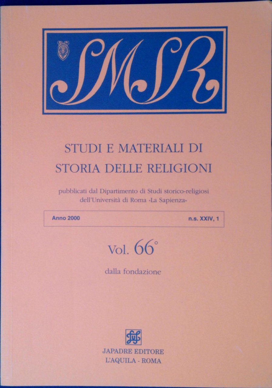 Studi e materiali di storia delle religioni vol.66 dalla fondazione