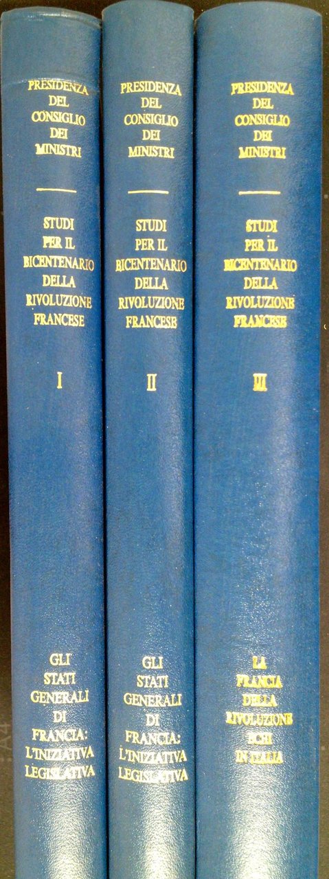 Studi per il Bicentenario della Rivoluzione francese Tre volumi