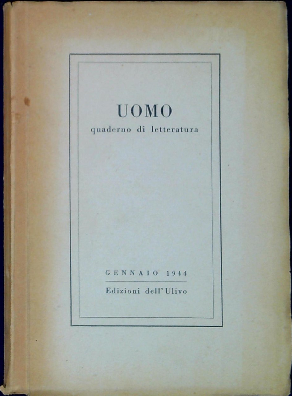 Uomo : quaderno di letteratura | Immagine principale