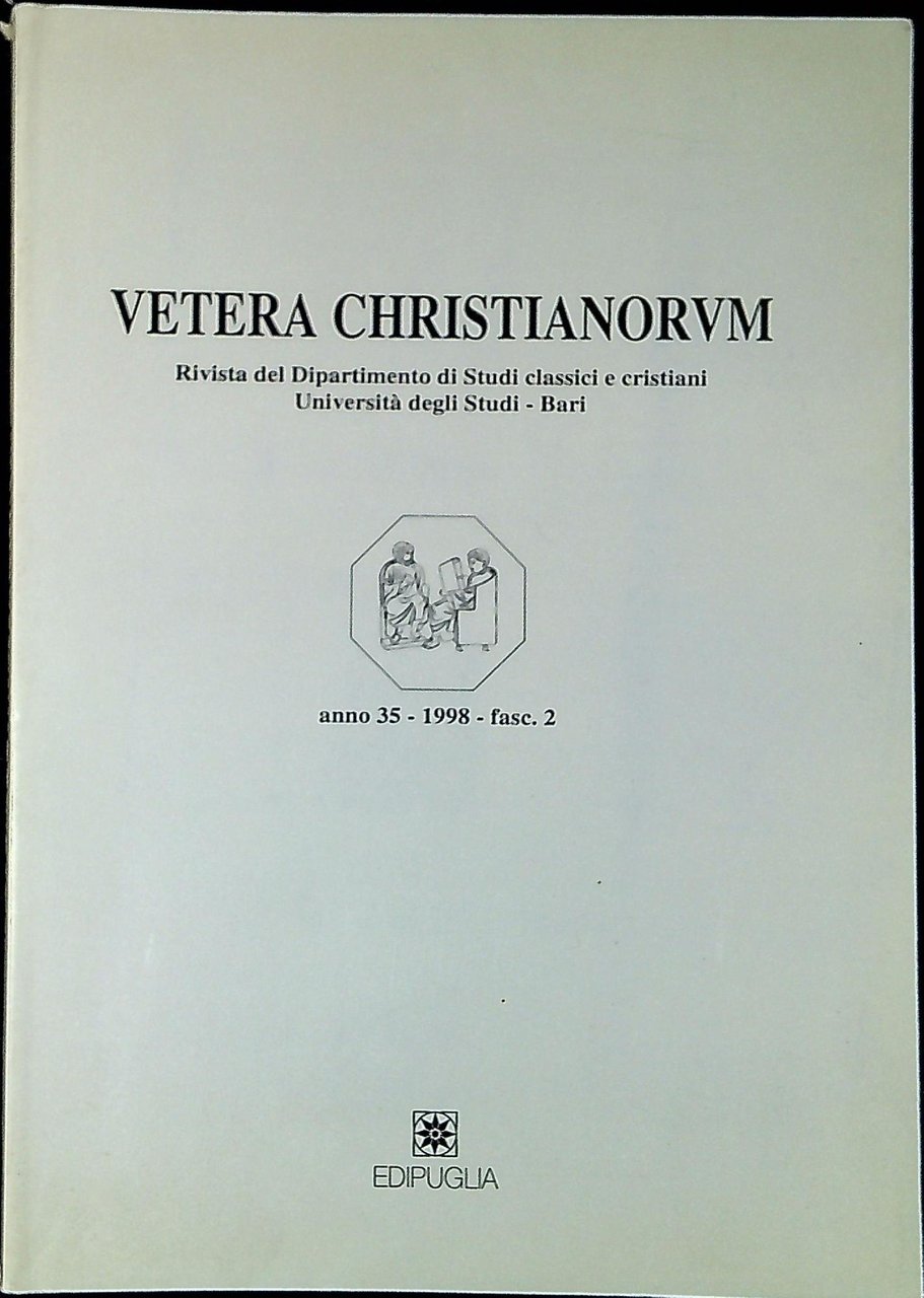 Vetera Christianorum Rivista del Dipartimento di Studi classici e cristiani …