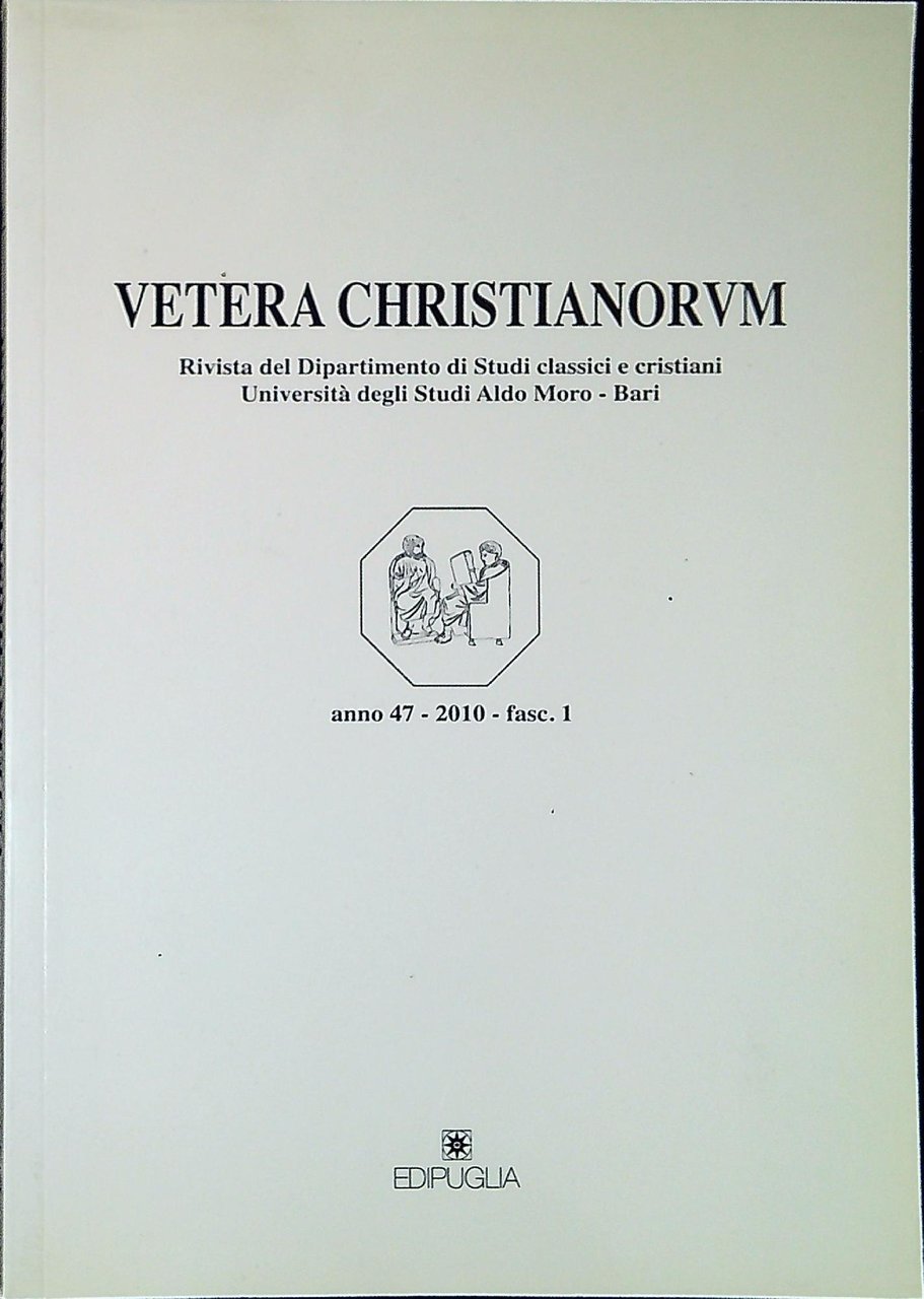 Vetera Christianorum Rivista del Dipartimento di Studi classici e cristiani … | Immagine principale