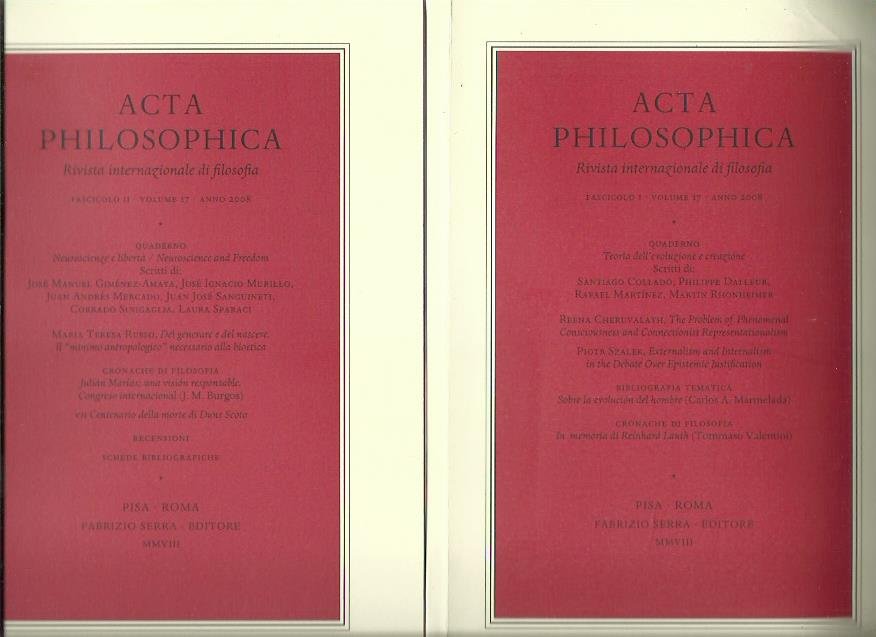Acta Philosophica Vol.17 (tomo I + tomo II) | Immagine principale