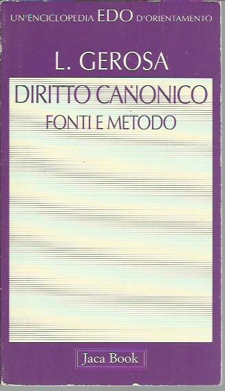 Diritto canonico - Fonti e metodo