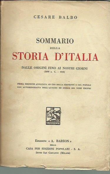 Sommario della Storia d'Italia, dalle origini fino ai nostri giorni …
