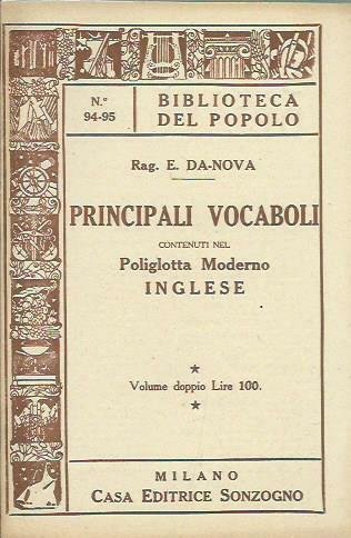 Principali vocaboli contenuti nel Poliglotta moderno inglese