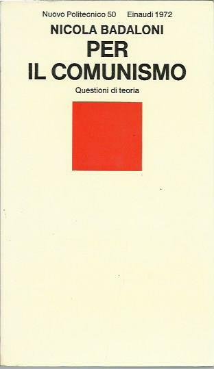 Per il comunismo. Questioni di teoria