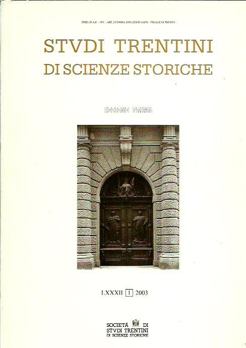Studi trentini di scienze storiche - Sezione PRIMA