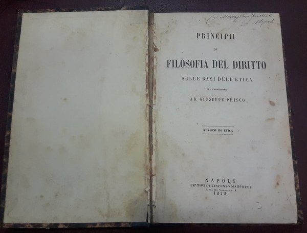 PRINCIPII DI FILOSOFIA DEL DIRITTO.: Sulle basi dell’etica.