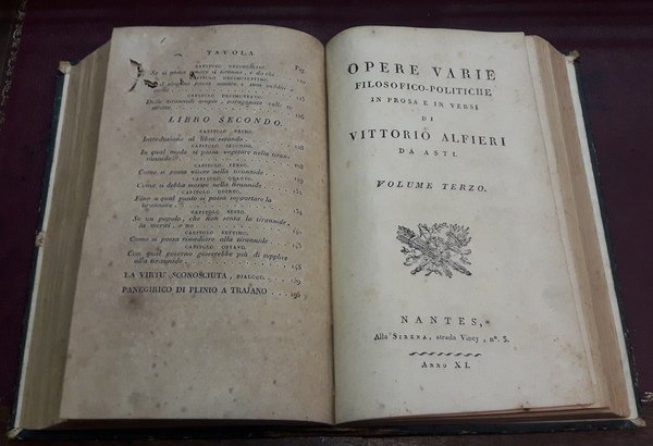 Opere varie filosofico .- politiche in prosa ed in versi …