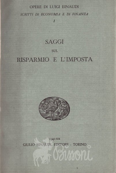 SAGGI SUL RISPARMIO E L'IMPOSTA