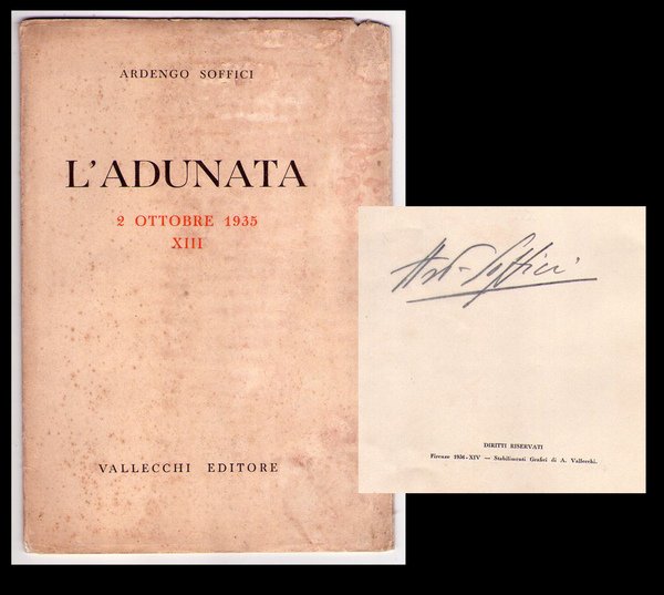 L'Adunata. 2 ottobre 1935, XIII. Firma autografa di Ardengo Soffici.