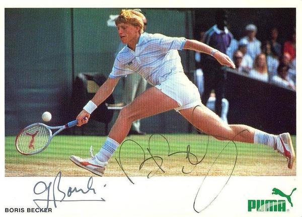 Boris Beckers. Tennista. Cartolina autografata. Autografo su fotocartolina.