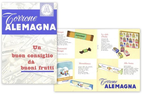 Torrone Alemagna. un buon consiglio dà buoni frutti. Depliant pubblicitario.