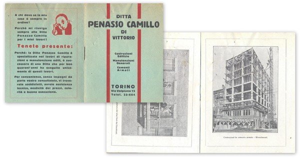 Ditta Penasso Camillo di Vittorio. Costruzioni edilizie. Manutenzioni Generali. Cementi …