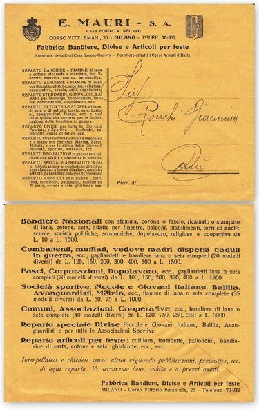 E. Mauri S. A. Fabbrica Bandiere, Divise e Articoli per …