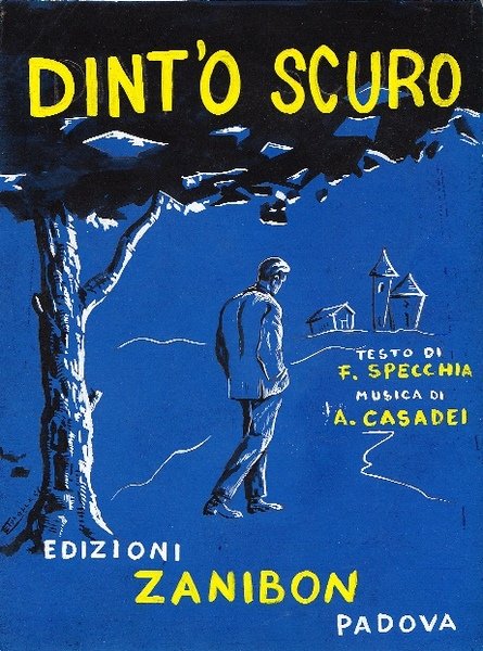 Dint'o scuro. Edizioni Zanibon Padova. Bozzetto originale a tempera di …