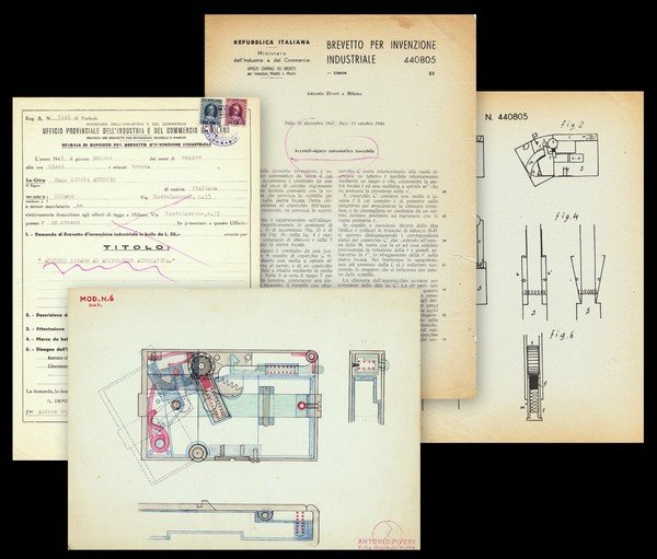 Antonio Ziveri. Invenzione Accendi sigaro automatico.