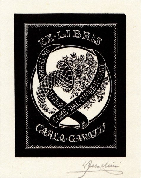 Luigi Angelini. Ex Libris Ex - Libris originale Carla Gavazzi …