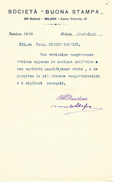 Angelo Mascherpa. Presidente e fondatore della Società Buona Stampa, primo …