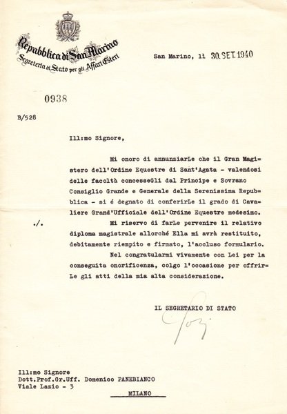 Repubblica di San Marino. Segreteria di Stato per gli Affari …