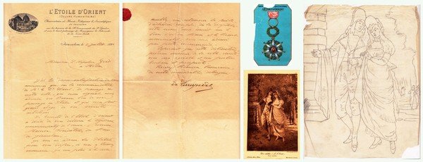 Napoleone Gradi Grady. Comunicazione manoscritta dell'Etoile D'Orient per il conferimento …