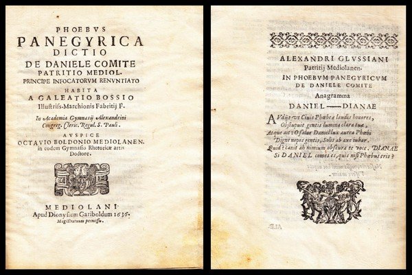 Phoebus panegyrica dictio de Daniele Comite patritio Mediol. principe Infocatorum …