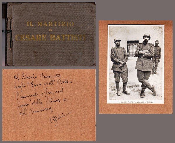 Il Martirio di Cesare Battisti. Invio firmato al Circolo Fascista …