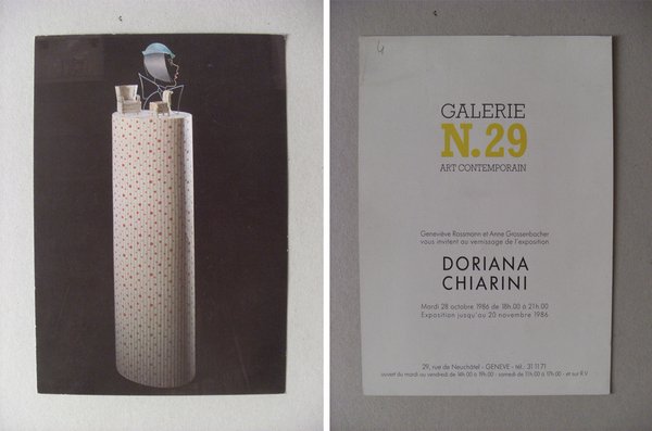 Invito DORIANA CHIARINI - Galerie N.29 Art Contemporain 1986