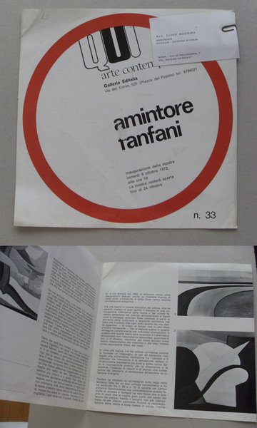 Brochure Arte Contemporanea Galleria Editalia - AMINTORE FANFANI 1972 + …