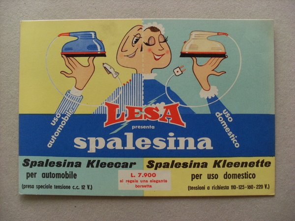 Cartolina / postcard LESA presenta Splalesina per automobile / per …