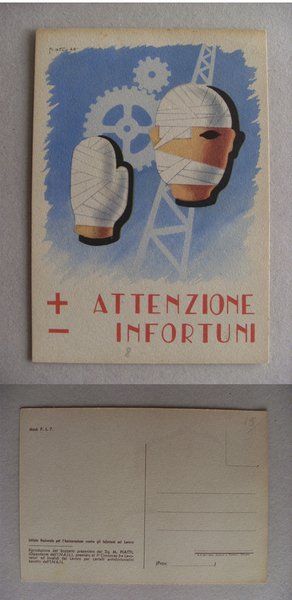 Cartolina / postcard ATTENZIONE INFORTUNI. Istituto Nazionale per l'Assicurazione contro …