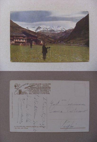 Cartolina Il Gruppo del Monte Rosa visto dalla Valle d'Ayas …