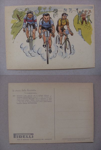 Cartolina "La storia della bicicletta I CAMPIONI - 1919 Costante …