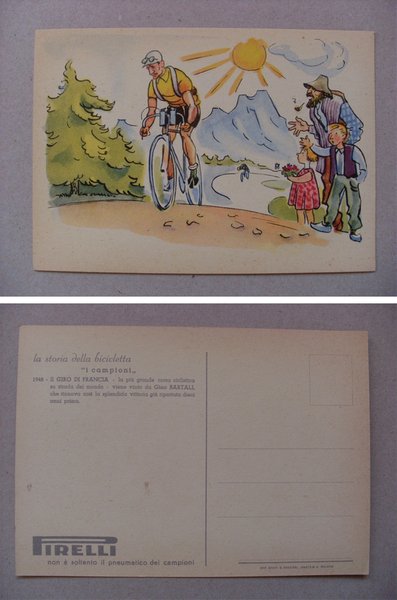 Cartolina "La storia della bicicletta I CAMPIONI - 1948 Il …