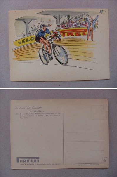 Cartolina "La storia della bicicletta I CAMPIONI - 1942 FAUSTO …