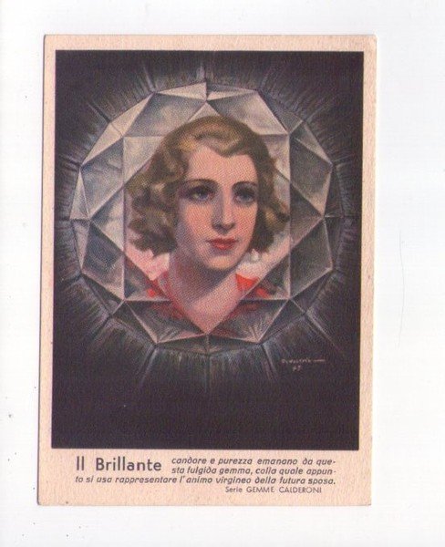 Cartolina pubblicitaria Societò anonima CALDERONI Gioiellieri - MILANO. "Il Brillante"