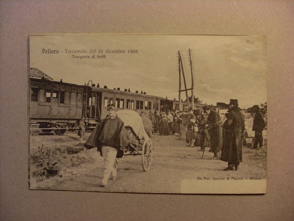 Cartolina Reggio Calabria "PELLARO - Terremoto 28 Dicembre 1908" Trasporto …