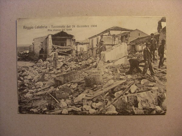 Cartolina Reggio Calabria "PELLARO - Terremoto 28 Dicembre 1908" Alla …