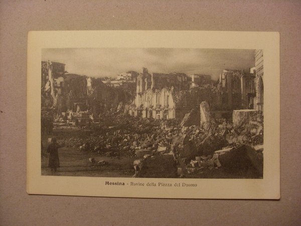 Cartolina MESSINA - Rovine della Piazza del Duomo. Fototipia Stab. …