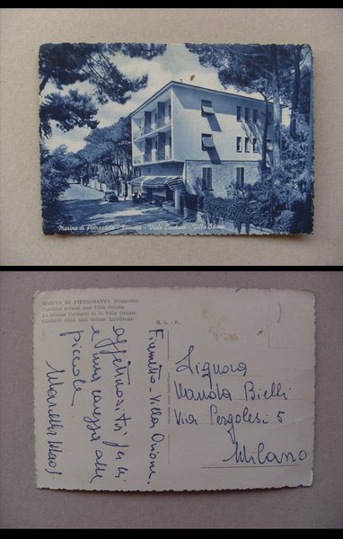 Cartolina Marina di Pietrasanta - Fiumetto - Viale Carducci e …