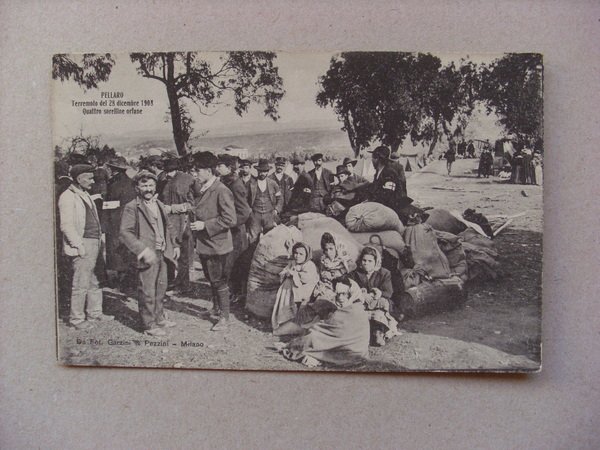 Cartolina Reggio Calabria "PELLARO - Terremoto 28 Dicembre 1908" Quattro …