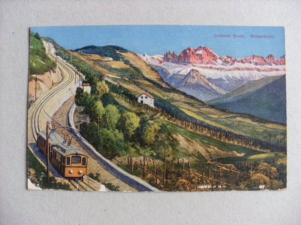 Cartolina / postcard Südtirol Bozen (Bolzano) Rittnerbahn (treno)