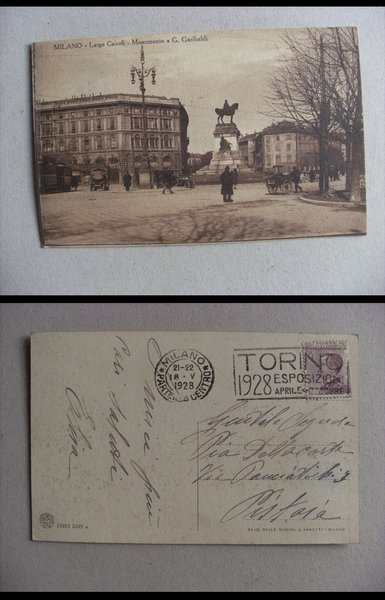 Cartolina / postcard MILANO - Largo Cairoli - Monumento a …